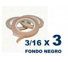 Cinta De Cobre Eco De 3/16 Fondo Negro (4,76mm) X 3 Unidades